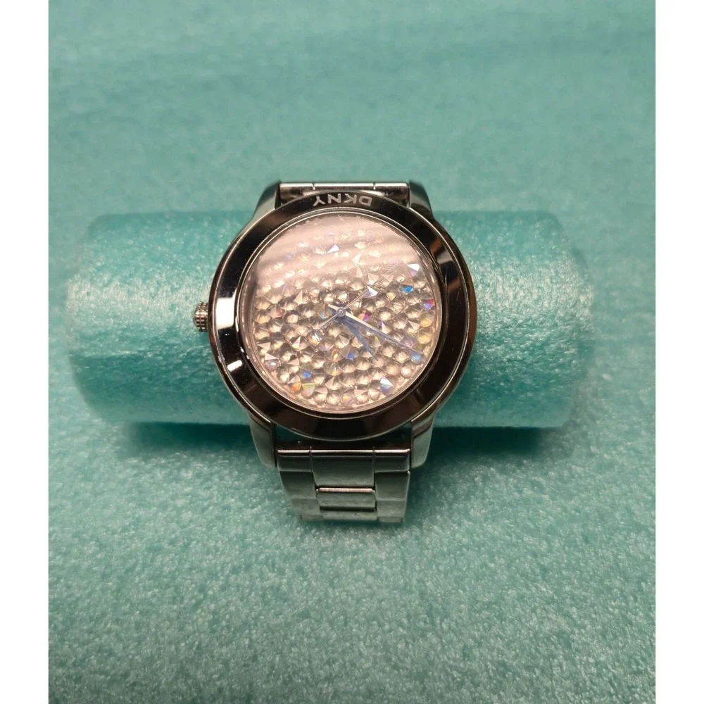 DKNY Womens Silver Tone Stainless Steel Crystal Watch NY8474